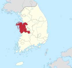 Region of Chungcheongnam within South Korea