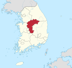 Region of Chungcheongbuk within South Korea