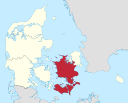 Region of Sjælland within Denmark