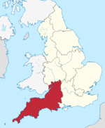Region of South West England within the UK